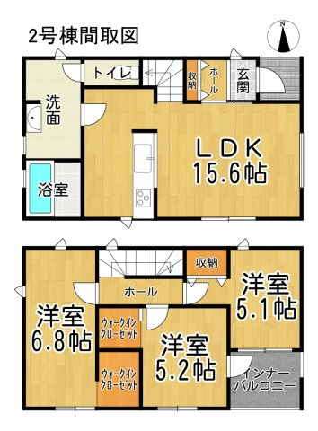 リーブルファイン新舞子第3　2号棟の間取り|○●間取り図●○