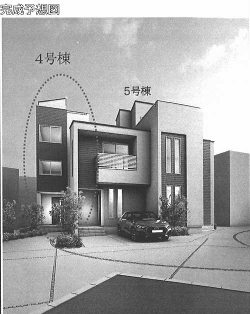 藤沢市藤沢　新築戸建全6棟　4号棟の外観パース