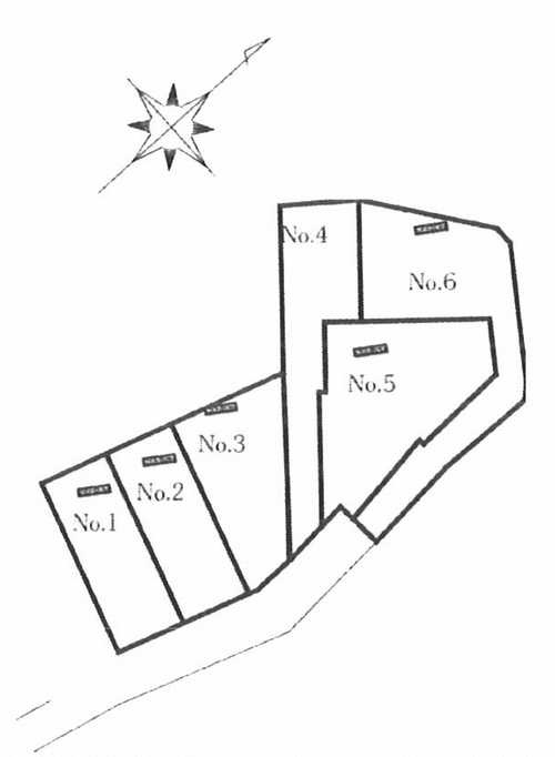藤沢市藤沢　新築戸建全6棟　4号棟の区画図