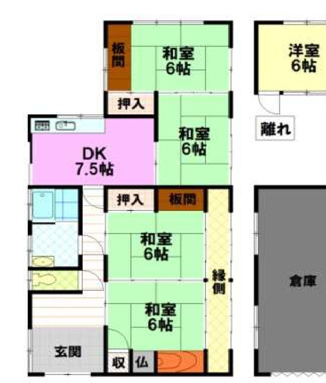 飾東町夕陽ケ丘　中古一戸建ての間取り