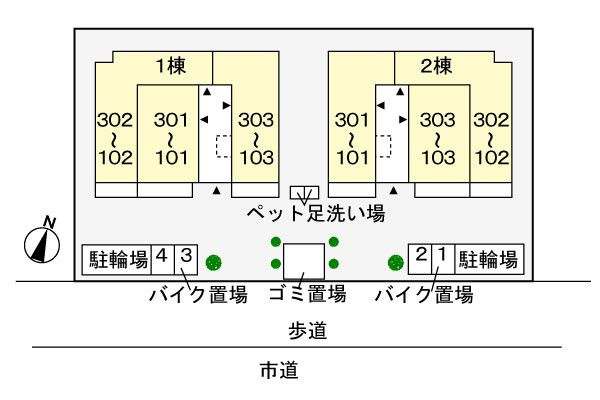 ジェルメ　壱番館の駐車場