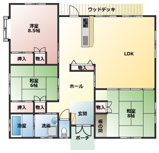 曽於市末吉町諏訪方の中古一戸建の間取り