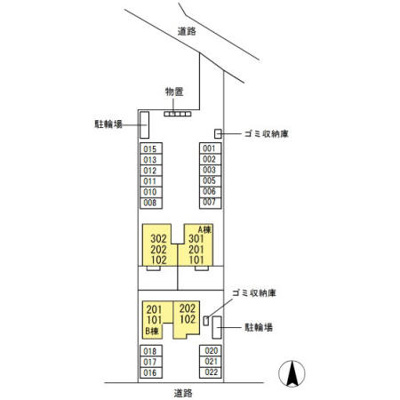 【区画図】 | ラフィネ東深津　B棟