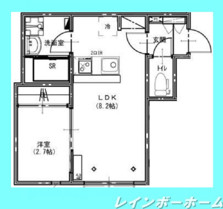 駅10分♪1LDK☆仲介手数料無料！経済的な都市ガスです。の間取り