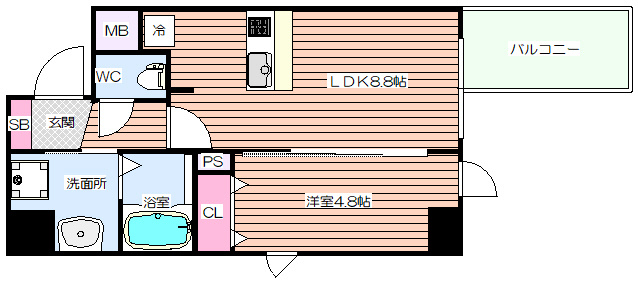 【間取り】 | プレサンス北浜レガーロ