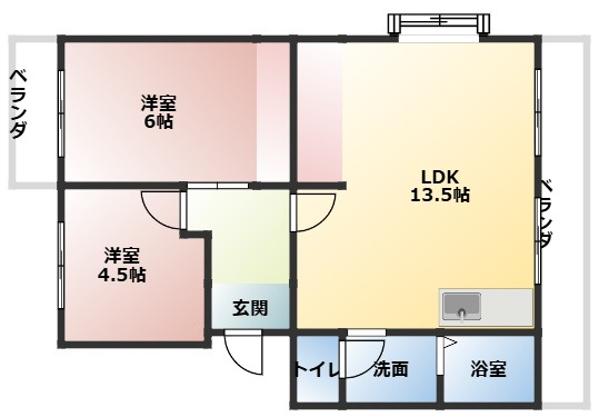 グリーンヒル東新B棟の間取り
