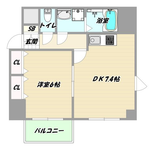 大阪市淀川区西中島７丁目の賃貸マンションの間取り