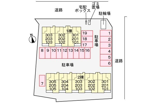 サニーコートＤ棟の区画図