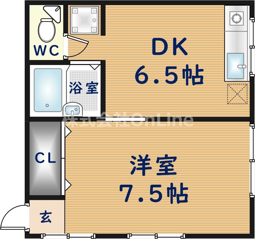東大阪市友井３丁目のハイツの間取り