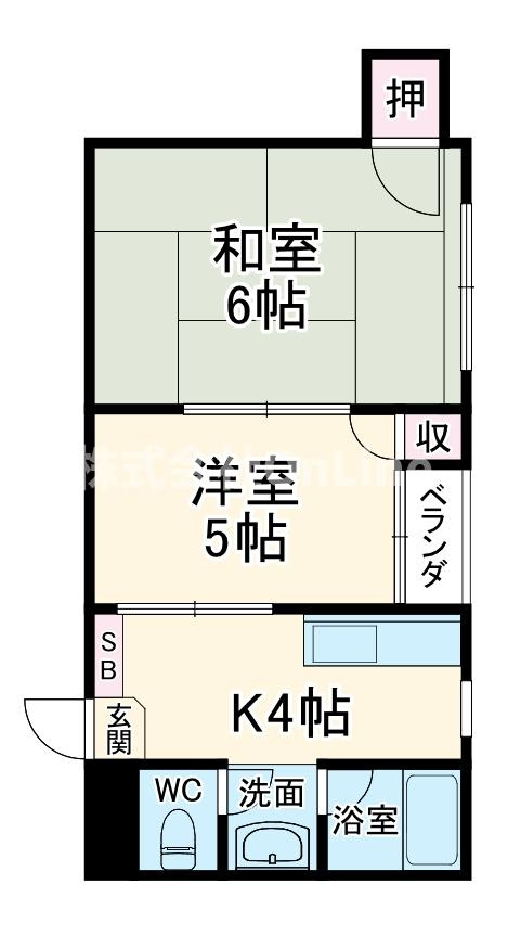 東大阪市渋川町２丁目の賃貸マンションの間取り