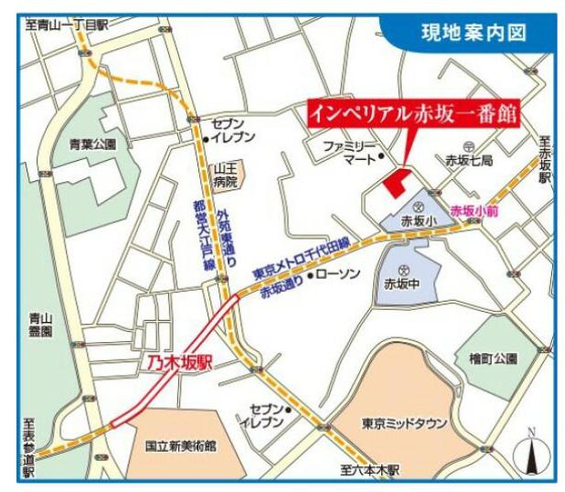 港区赤坂８丁目の店舗事務所の地図
