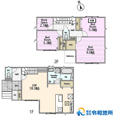 新築戸建　茅ヶ崎市共恵1丁目　全3棟の間取り