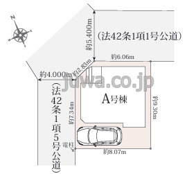 【新築分譲住宅】川越市大仙波の区画図