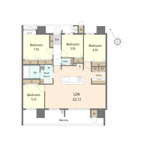 S-RESIDENCE愛宕SOUTHの間取り