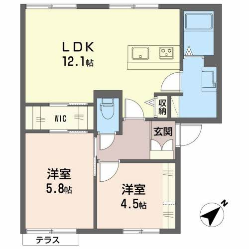 ガーデンハイツ・ヒゴA棟の間取り