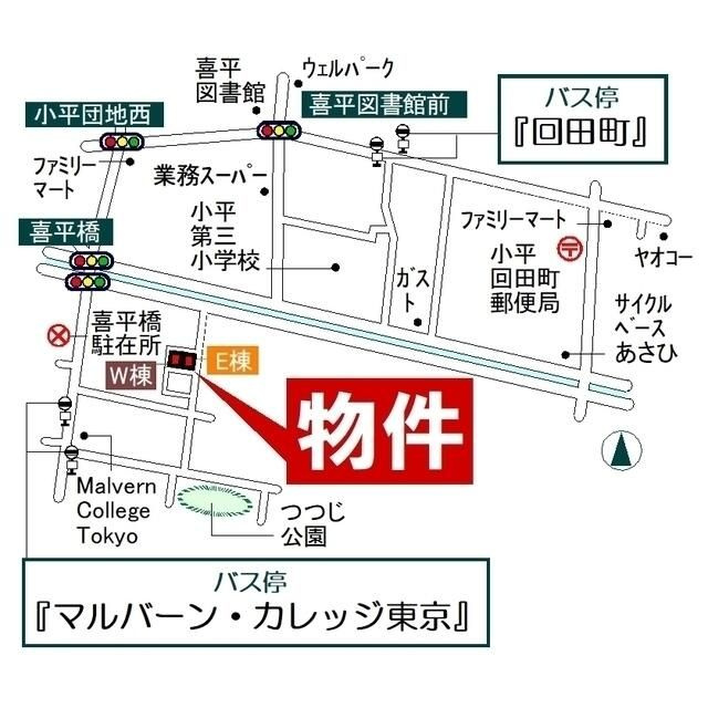 マロンクラッセＥ棟の地図