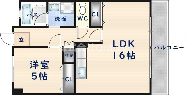 東大阪市友井５丁目の賃貸マンションの間取り