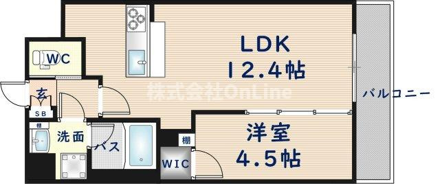 東大阪市中野南の賃貸マンションの間取り
