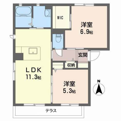 ウエストサイドテラスSの間取り