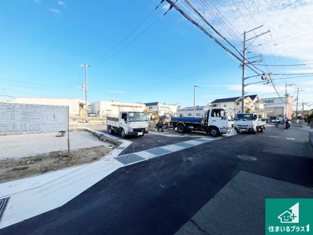 神戸市西区玉津町出合　第2期　新築一戸建ての前面道路含む現地写真|周辺は落ち着いた街並みの住宅地！子育てがしやすい住環境です！まだ未完成ですが、現地でしかわからない事もございます。是非一度ご覧ください。