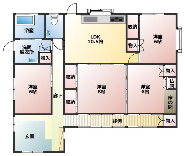 都城市久保原町の中古一戸建の間取り