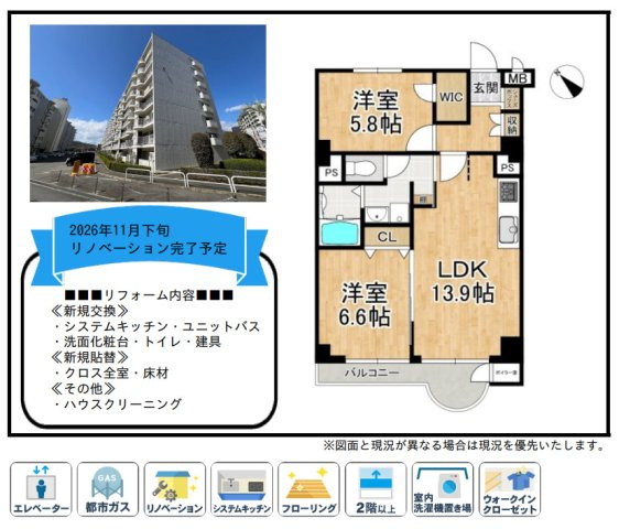 山科音羽マンションＡ棟の間取り
