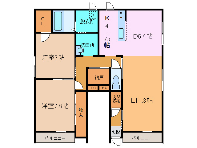 TOWN KASIWAの間取り