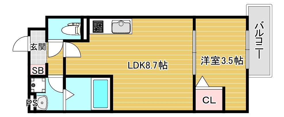 Mv.fm大阪大正の間取り