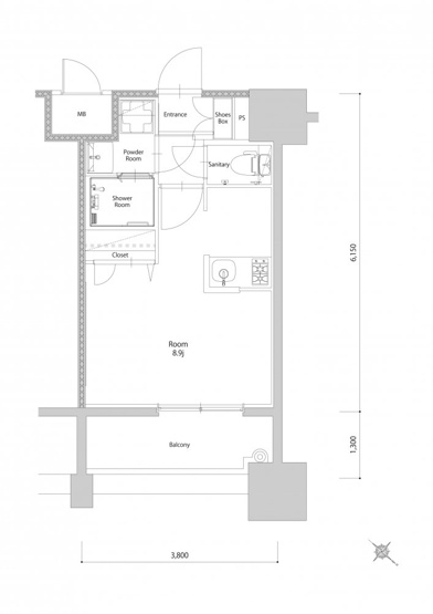 【間取り】 | 新品家具付きマンション築港本町8B(KaGood福岡) | ※間取りと異なる場合は現状を優先します。