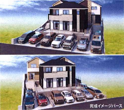 藤沢市亀井野3期　新築戸建全3棟　2号棟の外観パース