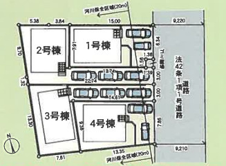 高座郡寒川町一之宮 第54　新築戸建　全4棟1号棟の区画図