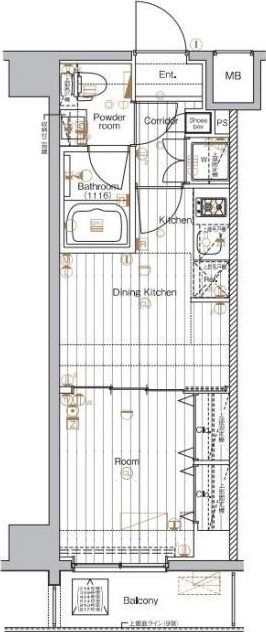 ザ・プレミアムキューブＧ潮見の間取り|間取りです。