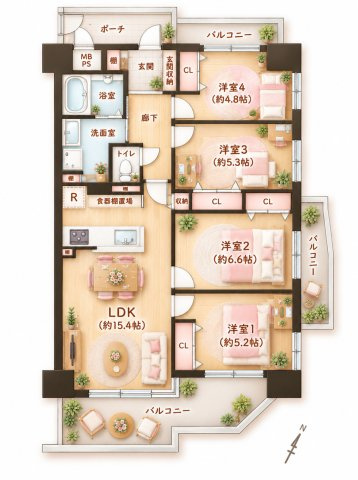 日光ハイツ香里第五の間取り|間取り図はいかがですか？ご希望を叶える間取りですか？リビングの広さは？水回りの位置は？カウンターキッチン？など色々な情報が集約されています。弊社ではリフォームなどのご相談も承っております。