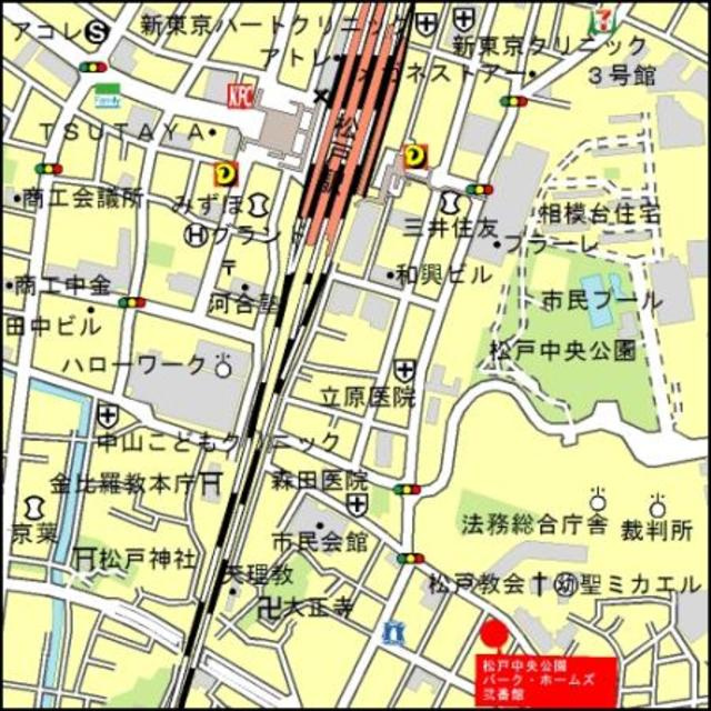 松戸中央公園パーク・ホームズ弐番館の地図