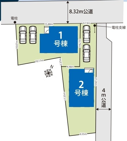 さいたま市東宮下　16期　新築一戸建て　グラファーレ　02の区画図|2号棟