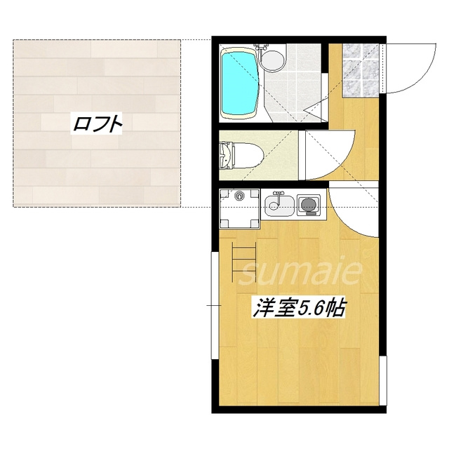 ドミール西が丘の間取り|4.2帖のロフト付☆彡