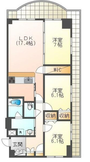 手柄アートスカイハイツの間取り