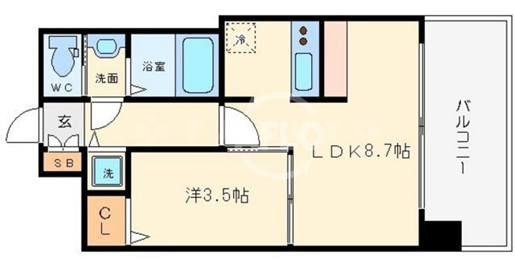 プレサンス難波元町の間取り|プレサンス難波元町　開放的な間取