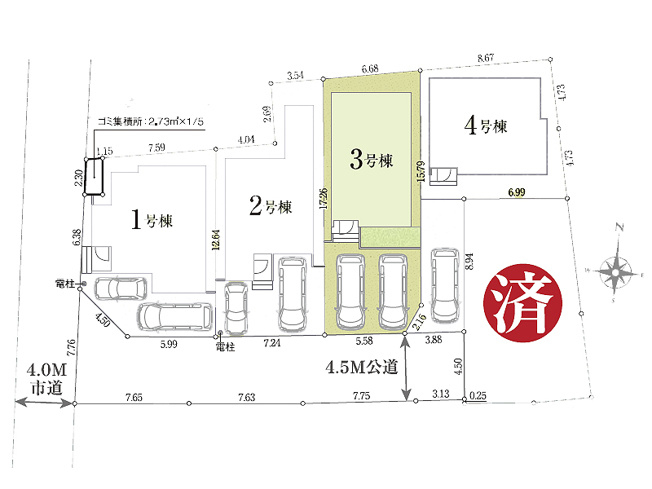 【区画図】 | ふじみ野市仲2丁目　新築一戸建て住宅　全5棟　(ふじみ野店) | 敷地面積約115.37㎡、ゆとりある敷地が魅力の住まい
