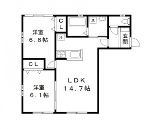 【間取り】 | カーサ・ラシーネ | 間取りです。