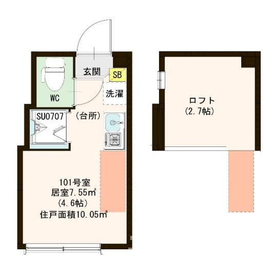 豊島区北大塚３丁目のアパートの間取り