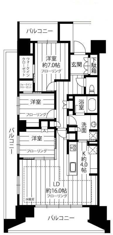 HARUMI FLAG PARK VILLAGE F棟の間取り|間取りです。