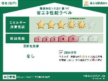 グラファーレあきる野市草花5期4号棟￤ZEH×太陽光パネル搭載の長期優良住宅の省エネ性能ラベル