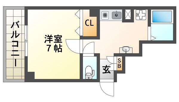 Sキューブほんまちの間取り