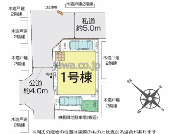 【新築分譲住宅】ふじみ野市上福岡4丁目の区画図