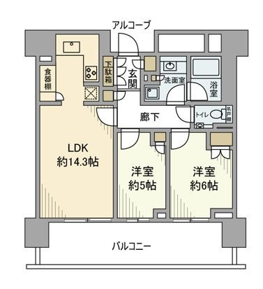 ＨＡＲＵＭＩ　ＦＬＡＧ　ＳＵＮ　ＶＩＬＬＡＧＥ　Ｄ棟の間取り|間取りです。