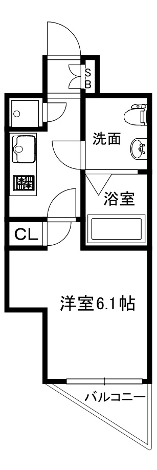 大阪市中央区上本町西１丁目の賃貸マンションの間取り