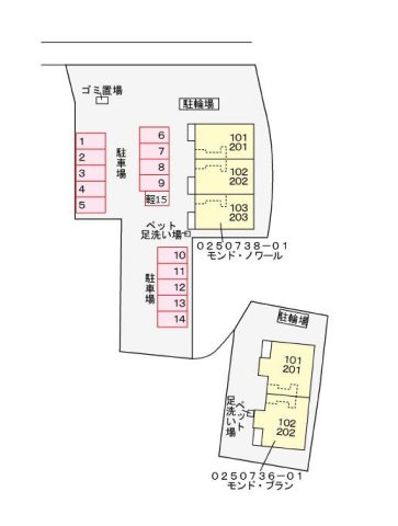 モンド・ノワールの区画図