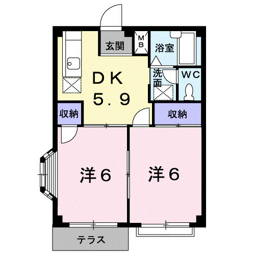 ホワイトルーム飯村 Dの間取り