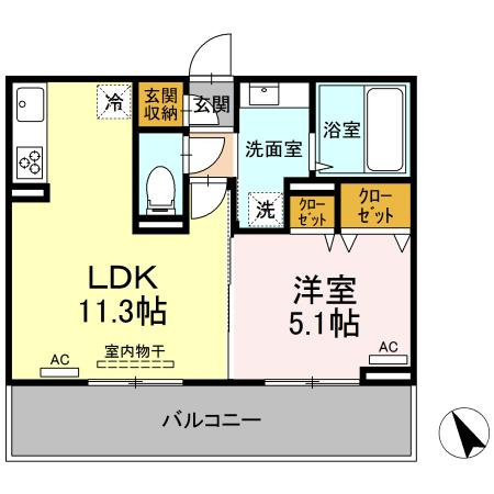 【間取り】 | エクスプレス新八代 A棟